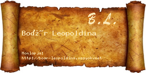 Boár Leopoldina névjegykártya